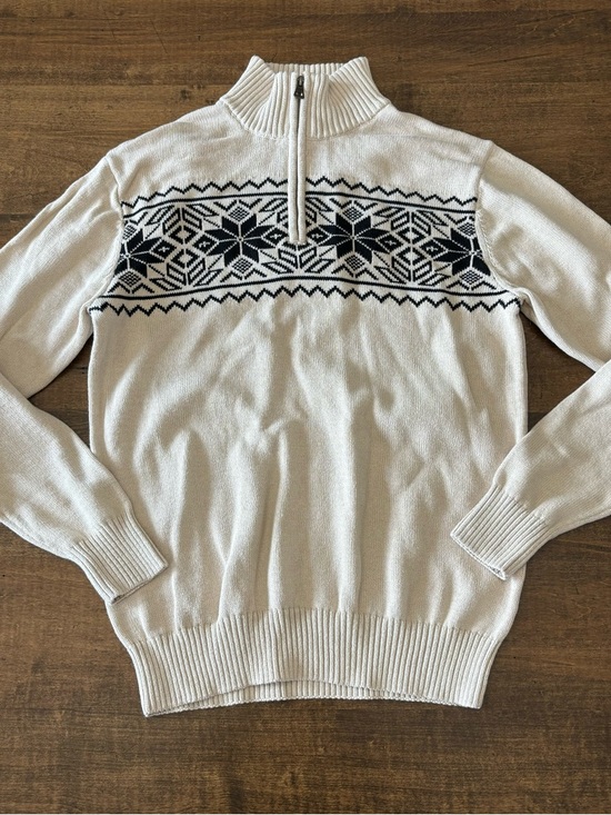 Vintage Weatherproof Nordic Quarter Zip Sweater | Cream | Size M | NWOT - Picture 4 of 12